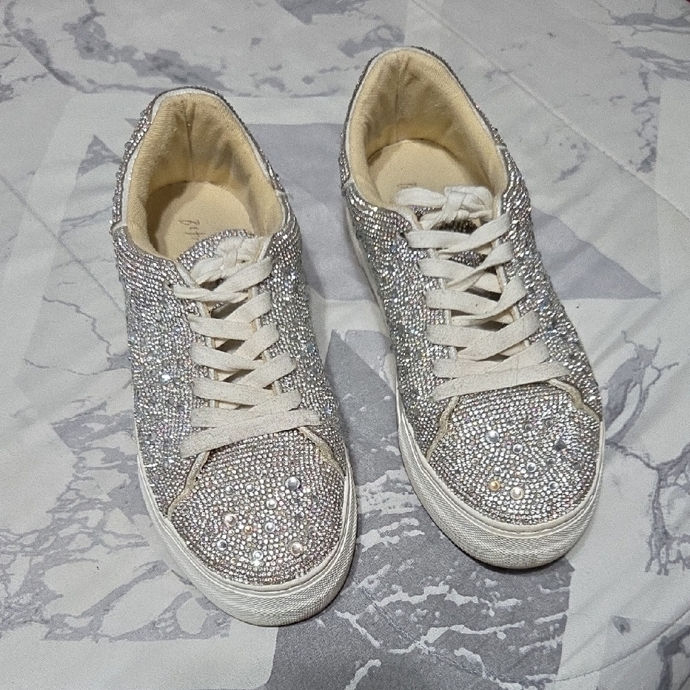 Women's Silver Rhinestone Sneakers